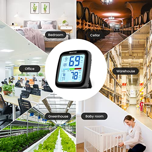 SC42 Professional Digital Hygrometer Indoor Thermometer 2 Pieces | Room Humidity Gauge Pro Accuracy Calibration