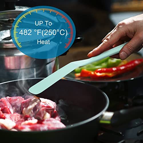Crepe Spatula Narrow Silicone Thin Spatula Omelet Turner Multifunctional Long Heat Resistant Cooking Non Stick Pancake for Omelet Crepes Cooking Egg Burgers Pizza Pancake Steak(Aqua Sky) - color: Aqua Sky