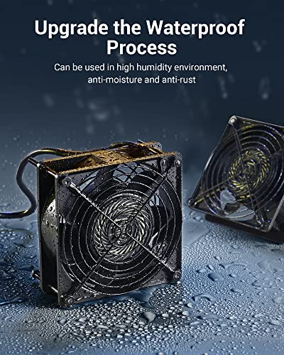 DEWENWILS 2 Pack 120V AC Fan, Waterproof Exhaust Fan 120mm, 18W 2850RPM 90CFM, DIY Cooling Fan for Refrigerator, Computer Case, Compressor Engine, Generator, UL Listed - size: 120mm×38mm, style: 2 pack