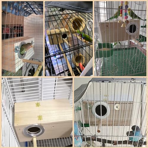 PINVNBY Parakeet Nesting Box Bird House Wood Breeding Box Parrots Mating Box for Lovebirds,Cockatoo,Budgie, Finch,Canary and Medium-Sized Birds(XL) - size: X-Large