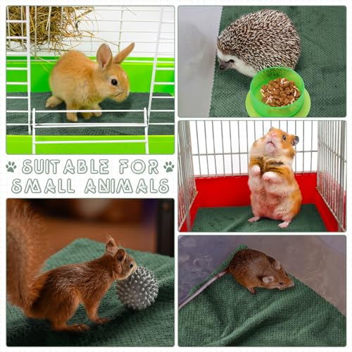 10 Pcs Guinea Pig Cage Liners Washable Rat Bedding for Guinea Pigs Controlling Absorbent Waterproof Pee Pads Blanket for Rabbits Hamster Small Animal Chinchilla(Grid,18x24 Inch,Dark Green) - color: Dark Green, size: 18x24 Inch, style: Grid