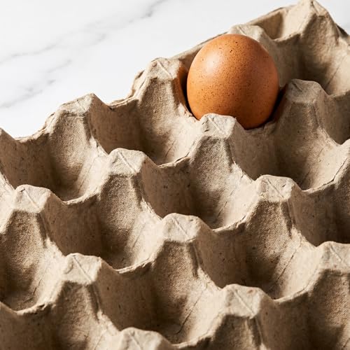 IMIKEYA 30-Egg Carton Flats, 5 Pack, Natural Pulp Storage Trays | Stackable Paper Egg Holders for Chicken Farms, Homesteads, Egg Collecting, Kitchen and Refrigerator Organization