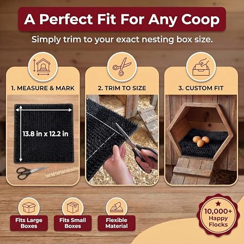 6 Pack Ultra Soft Washable Chicken Nesting Pads for Chicken Coop — Premium Food Grade Mats — 100% BPA Free — Durable & Easy to Clean Reusable Nesting Pads - size: 6 Pack