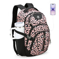 Swissdigital Laptop Backpack with USB Charging Port, Travel Backpack Fits 15.6 inches Computer, 31L Backpack for Women, Pink Leopard | SD803-102 - color: Pink Leopard
