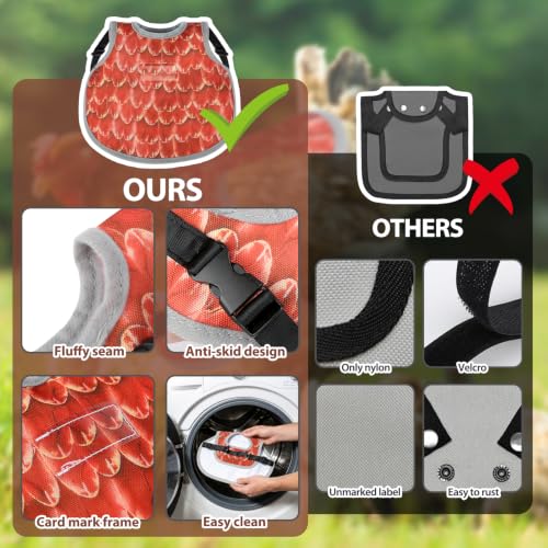 Chicken Saddles for hens,Chicken Apron Back Protector for Hens with Adjustable Strap，Chicken Hen Mating Saddle，Identification Card (Black) - color: black