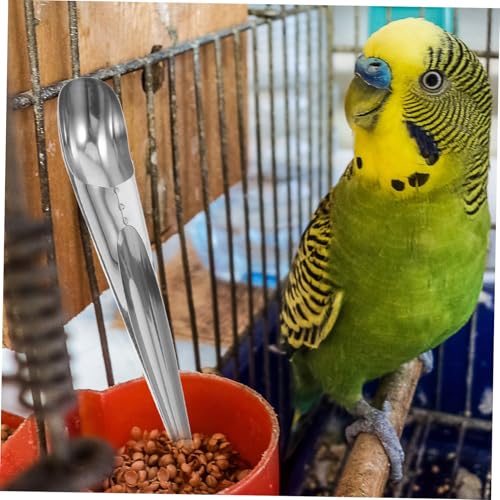 BESPORTBLE Stainless Steel Bird Feeder Filler Scoop Parrot Food Filling Scoop Tool Bird Feed for Indoor Outdoor Use 8.07 in Feeding Accessory for Easy Food Refills