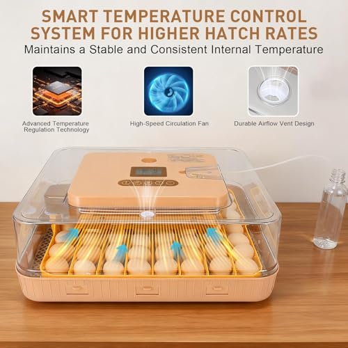 Gen IV – 56 Egg Fully Automatic Incubator, 2026 UpgradedDesign, Intelligent Sensor-Based Humidity & Temp Control, Custom Days, Adjustable Auto Turning & Stop, Chick Separator, Flexible Egg Spacing - size: 56 egg-brown