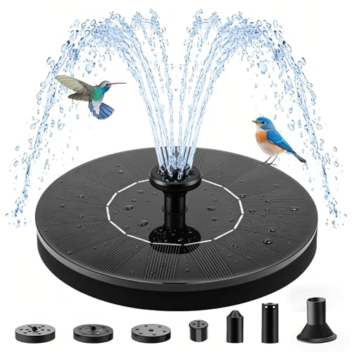 Floating Solar Fountain Pump, Upgrade 1.5W Solar Powered Water Pump with 6 Spray Nozzles & 4 Fixed Pipes, Solar Fountain for Bird Bath, Garden Pond, Pool, Outdoor - color: 1.5w Solar Fountain