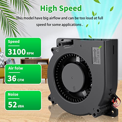 120mm x 32mm 24V DC Brushless Radial Centrifugal Blower Fan 2Pin | Dual Ball Bearing, High Speed for DIY Electronic Ventilation Exhaust, Inflatable Fan Replacement Project - style: 24V 2PIN