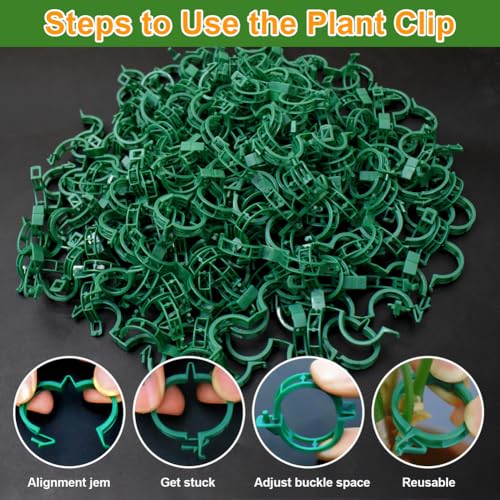 200 Pcs Plant Support Tomato Clips, Garden Clips, Crop Clips for Vine Vegetables, Fixing Tomato, Sweet Pepper, Eggplant, Makes Plants Grow Upright and Healthier（Green） - color: Green