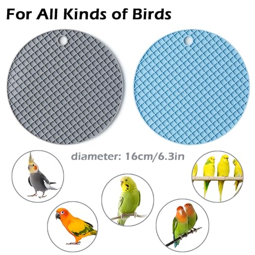 2Pcs Bird Foraging Toys, Slow Feeder Mats for Health, Dishwasher-Safe | Interactive Parrot Puzzle Toys to Increase Feeding Time, Bird Enrichment Toys for Parakeet, Cockatiel, Conure, Budgies