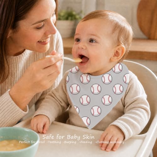 Baby Organic Cotton Teething Cloth Newborn Baby Burp Cloth Bandana Drool Cloth for Drooling Cotton Baby Gifts - color: Baseball