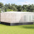 Galvanized Steel Aviary for Birds, Large Parrot Cage with Lockable Door, 164.6x163x83.5 Inch Outdoor Bird Enclosure for Budgies, Rabbits, Ducks, Chickens