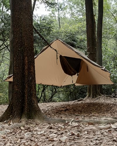 OneTigris Proteus Camping Tarp, Versatile Waterproof Lightweight Tarp Shelter with Doors, Extra Large 20.1ft x 9.2ft, Ideal for Camping, Hiking, Backpacking, Tent, Bushcraft