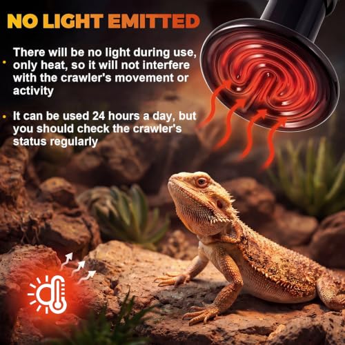 4 Pack 100W Ceramic Heat Emitter, No Light Reptile Heat Lamp Bulb E26 Base for Reptiles, Amphibians, Bearded Dragon, Lizard, Turtle, Snake, Chicken, Pet Brooder & Coop - style: 100W