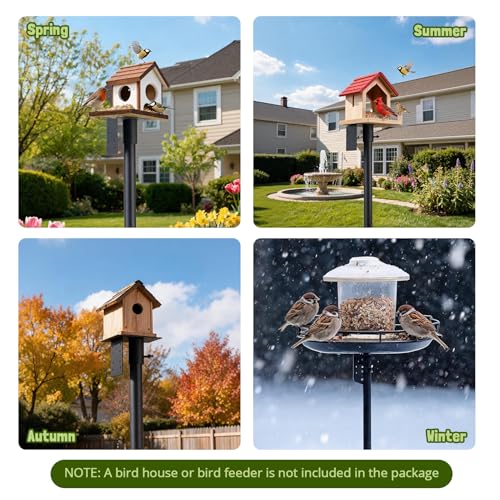 Smart Bird Feeder Pole Stand 79in Bird House Pole for Camera Birdfeeder Station