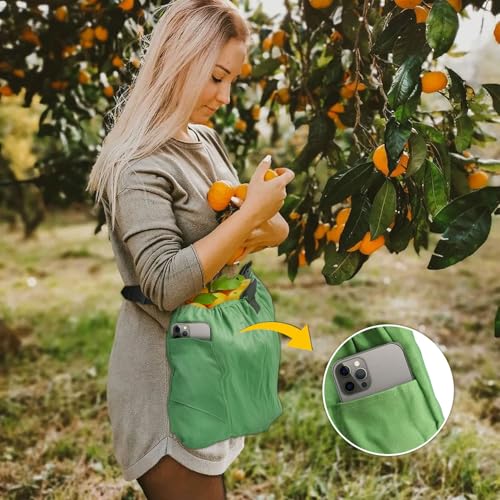 Gardening Apron Harvest Apron with Pockets, Green Garden Apron, Adjustable Waist Belt - color: Waist Apron