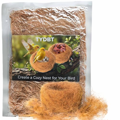 Bird Nesting Material,100% Natural Coconut Fiber Bird Nest Bedding, 3.7oz，Safe&Soft Nesting Supplies for Hummingbirds, Canaries, Parakeets, Wild Birds | for Bird Cages, Nest Boxes, Outdoor Bird Houses