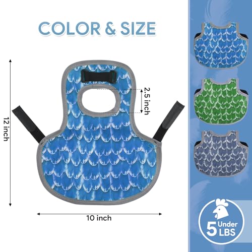 Chicken Saddles for Hens, Chicken Aprons for Hens with Adjustable Straps, Hen Saddle for Chickens - color: Blue,Green,Grey