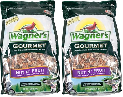 Wagner's 82072 Gourmet Nut & Fruit Wild Bird Food, 5 Pound (Pack of 2) - size: 80 Ounce (Pack of 2)