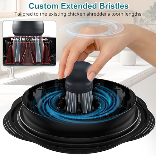 Mini Dish Brush for Cleaning Chicken Shredder, Long Bristles, 1Pack, Gray | Palm Brush Dish Scrubber with Ergonomic Grip, Long-lasting Nylon Bristles, Kitchen Brush for Washing Dishes, Pans, Pots, Sink - color: Gray