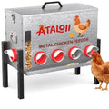 16gal 82LB Large Automatic Chicken Feeder with Window, Food Tray - No Waste | No Spill, Rust-proof Alloy Steel Poultry Feeder, Waterproof Metal Chicken Feeder for Indoor & Outdoor Chicken Coops (10 Ports - size: 16gal
