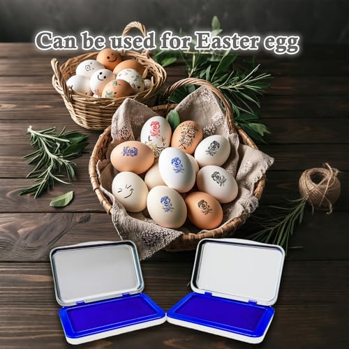 2PCS Egg Date Marking Stamp Ink Pad, 2.95 x 2.16 inches, for Fresh Eggs (Blue) - color: 2 Blue