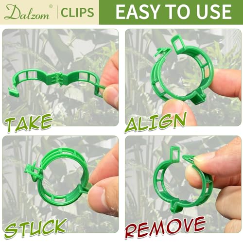 Dalzom® 300Pcs Tomato Clips, Plastic Trellis Clips Plant Support Clips, Plant Clips for Support, Grape Vine, Tomato Vine, Vegetables Plants, Garden Clips to Grow Upright Makes Plants Healthier (Green) - color: Green