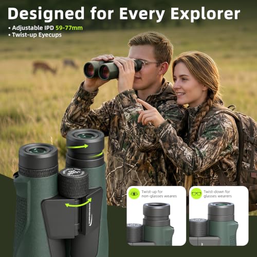 Aurosports 15x56 Binoculars for Adults - High Powered Bird Watching BAK4 & FMC Large Lens Clear Low Light Vision, Hunting Hiking Cruise Ship Men Gift