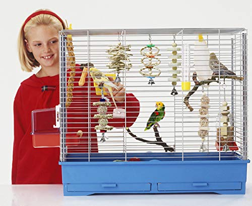 BWOGUE 7 Pack Bird & Parrot Toys, Bird Cage Toys for Conures, Wood Chew Set | Natural Wood, Bird Toys & Conure Toys, Climbing & Hanging Play, Hammock Rest, Corn Leaves & Luffa, Parakeets & Cockatiels