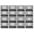 Homey Pet Two Tiers Heavy Duty Dog Crates for Large Dogs, 8 Pack | 47 Inch Stackable Large Dog Crate Cage with 4 Wheels, 2 Removable Trays and Grids, Multi Locks Strong & Solid Escape Proof - size: 47"L-2 Tiers-8P