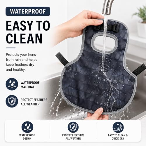 Chicken Saddle for Hens, Adjustable Hen Apron Back Protector for Protection Feather Regrowth, Waterproof Breathable Chicken Clothes with Straps, Apron for Medium to Large Hens Saddle（Black） - color: Black
