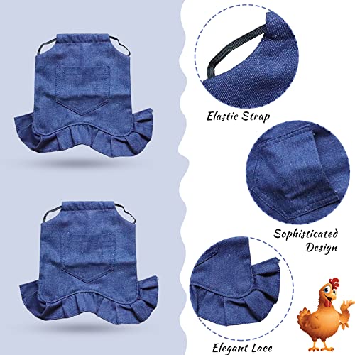 3PCS Chicken Saddles Hen Apron with Elastic Strap, Poultry Back Protector | Denim Hen Apron, Shield Back From Pecking Rooster Scratches, Aid Feather Regrowth, Warm Windproof, for Hens Birds Protector
