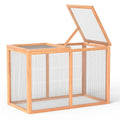 GOJOOASIS 40" Wooden Chicken Run Coop Outdoor Hen House | Poultry Cage, Fir Wood Build, Galvanized Wire Fence, Lockable Entrance, Holds 2-4 Chickens, for Backyard Garden Use - size: B
