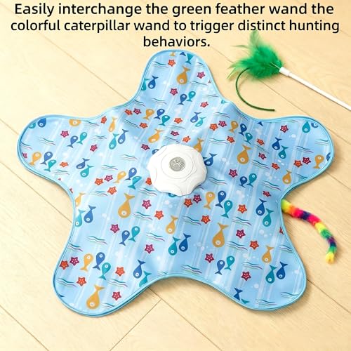Hide and Seek Interactive Cat Toy, Motion Activated | with Bird Sounds, 5-Hole USB Rechargeable Puzzle Toy for Indoor Cats & Multi-Cat Households