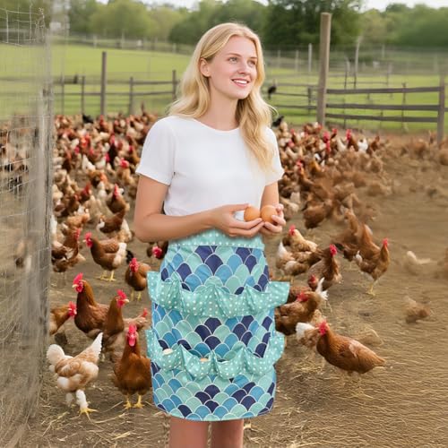 Egg Apron, Egg Collecting Apron with 12 Pockets for Fresh Eggs - Gathering Eggs from Chickens, Ducks, and Geese - color: As Shown