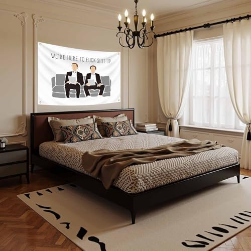 Funny Step Brothers Flag 3X5 Feet We're Here to Fuck Shit Up Banner | College Dorm,Living Room,Man Cave Wall Outdoor Decor ,With 4 Brass Grommets - color: G2