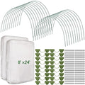 Woanger 2 Set Garden Netting Kit for Raised Beds Ultra Fine Mesh Netting with 100 Hoops 72 Clips 80 Connectors for Garden Row Cover Vegetable Flowers Protection Barrier Plant Covers(8 x 24 ft) - size: 8 x 24 ft