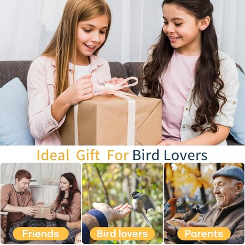 FHD Bird Feeder with Camera,Solar Powered Bird House Camera | Auto Record Video to Cloud Storage,Ideal Gift for Dad and Mom,Built-in AI Bird Recognition,Wireless,Only 2.4G WIFI