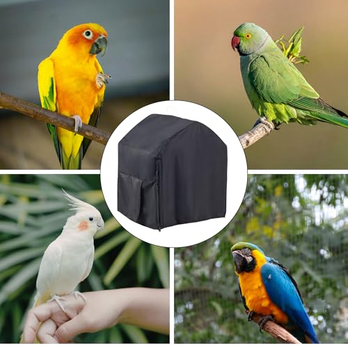 Bird Cage Cover Blackout for Good Night, 11.6 x 8.6 x 15.7 in Dustproof Birdcage Case, Winter Enclosure Cover, Large Universal Bedding Covering for Parrot, Parakeet, Macaw, Lovebirds, Animal Privacy