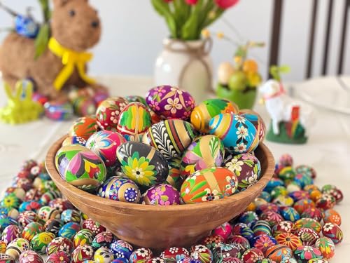 Pisanki Easter Eggs Set of 12 Medium, Polish Easter Decor and Rustic Easter Eggs for Spring Tabletop Display and Festive Home Decor Handcrafted in Poland - size: Set of 12 Medium