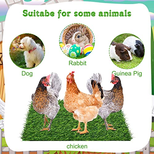 Zhengmy 12 Pcs Chickens Nesting Pads Set Nest Box Bedding Washable Nesting Pads for Chicken Coop, Artificial Grass Rug Carpet Synthetic Turf Mat, 12 x 12 x 1.2 Inches(Green) - color: Green