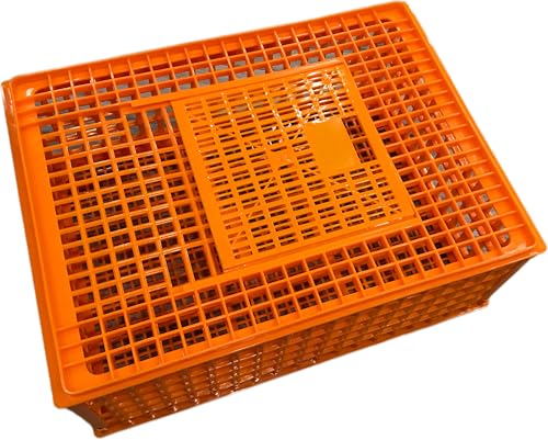 2 Pack Poultry Carrier Crate Plastic Chicken Transport Crate Carrier Cage for Poultry Chicken Bird Duck