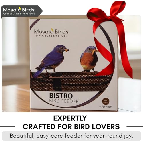 Mosaic Birds Bistro Bird Feeder, Copper, M439-200-C, 1 Piece - color: Copper