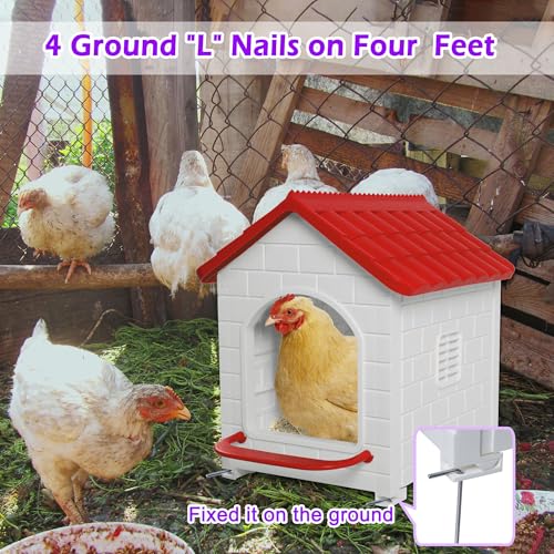 Nesting Boxes for Chicken, Large Single Compartment Chicken Nesting Boxes | 100% Waterproof Hens Nesting Box for Laying Eggs for Hens, Ducks and Poultry, Indoor & Outdoor Use(Red) - color: Red, size: 15.7"D x 14.3"W x 17.3"H