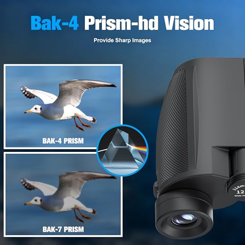 Binoculars 12x25 for Adults and Kids Compact Binocular Waterproof Binocular Wide Field of View for Bird Watching,Hiking,Hunting,Concert