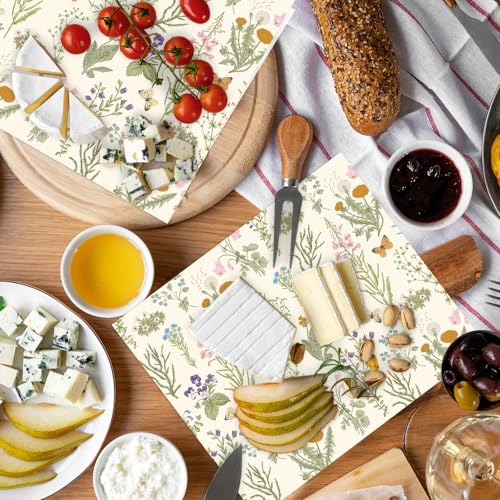 JarThenaAMCS 150Pcs Wildflower Wax Paper Floral Butterfly Deli Paper Sandwich Wrap Tissue Waterproof Oil-Proof Picnic Liner for Party Kitchen Supplies, 9.8 x 8.3 Inch - color: Wildflower