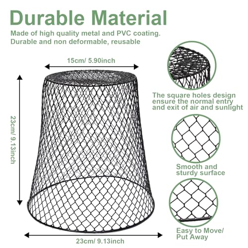 10 Pcs 9.13"×9.13" Chicken Wire Cloche Plant Covers Garden Netting Metal Heavy Duty Plant Protectors from Animals for Keeping Bunnies Chicken Squirrels Birds Other Out
