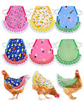 6pcs Chicken Saddle for Hens，Waterproof Chicken Saddle | Chicken Apron for hen Wing Back Protector with Elastic Straps, Print Feather Protective Chickens Vest Jacket - color: Chicken Saddle Hen 6pcs(B)