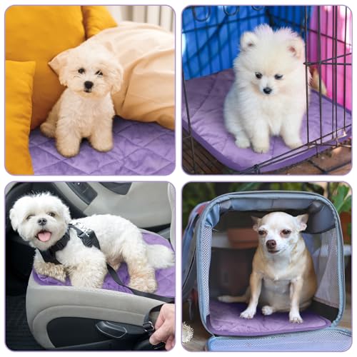 4 Pack Self Heating Cat Pad Self Warming Dog Mat Reflects Body Heat Extra Warm Thermal Pet Pad Washable Dog Cat Bed Crate Bed Mat Blanket(16 x 20 Inch,Purple) - color: Purple, size: 16 x 20 Inch